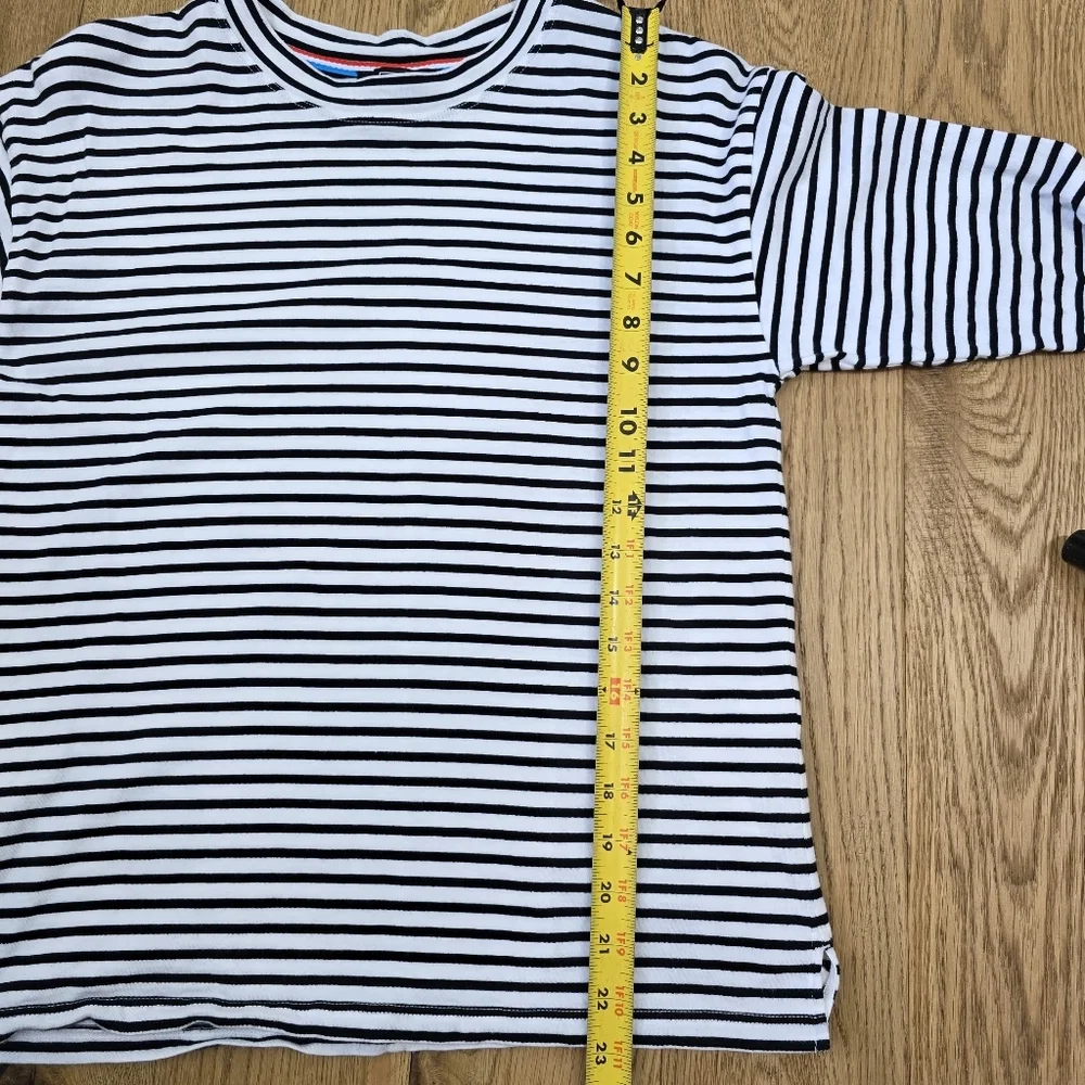 AYR Black and White Striped Crewneck Long Sleeve T-shirt Extra Small - Picture 5 of 8